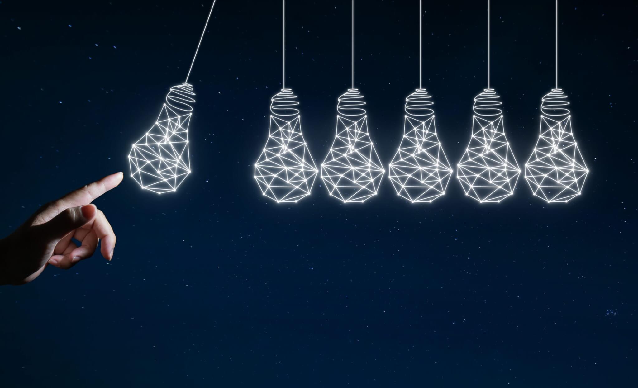 Businessman touching the idea bulb , Concept of creativity and Innovation . Smart Grids: Metering & Control smart grid,automation,network access control,smart metering,cybersecurity
