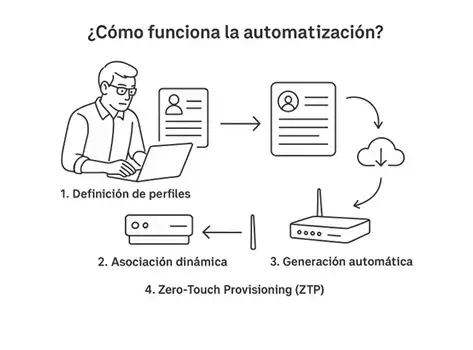 Cómo funciona la automatización de SD-WAN
